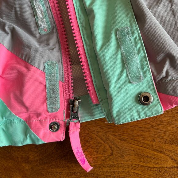 The North Face mint and pink shell jacket 2T - Picture 7 of 16